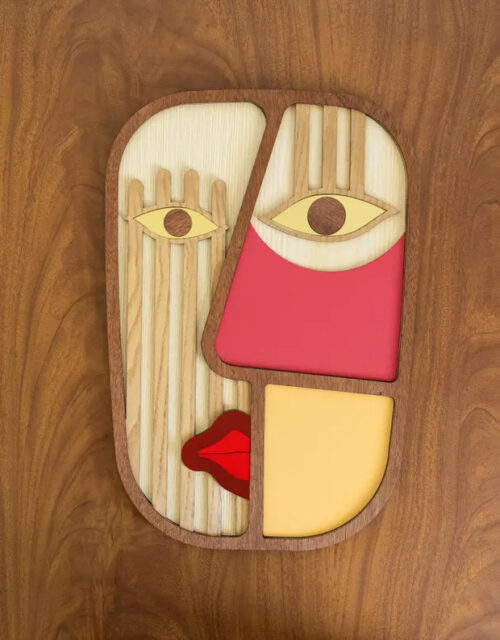 African Abstract Wall Mask - Picasso-Inspired Handcrafted Wooden Face Art - Unique Wall Hanging for Modern Home Decor,Living Room Wall Decor
