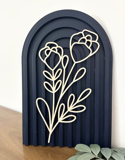 Boho Floral Arch Navy boho office decor